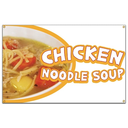 Signmission Chicken Noodle Soup Banner Concession Stand Food Truck Single Sided B-96 Chicken Noodle Soup19